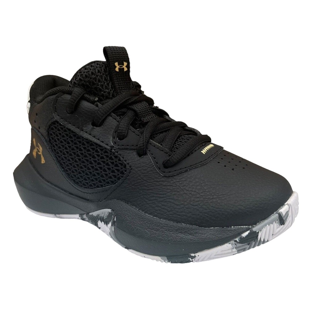 Under Armour Lockdown Little Boy's Leather Basketball Shoe Size 11 Black Lace Up - Picture 10 of 11